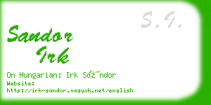 sandor irk business card